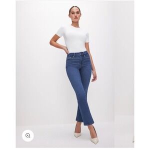 Good American Good Legs Straight Jeans Blue 007 Size 14/32 GLS270T Blue007